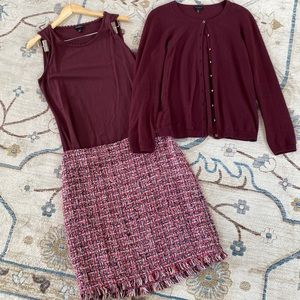 Talbots skirt, blouse, and sweater set